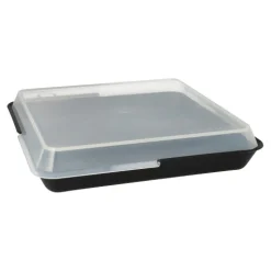 PAPSTAR "Circulware" Mehrweg-Schalen Mix & Match eckig, 2-geteilt, 23,4 x 23,4 cm schwarz, 4 x 12 Stück