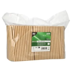 PAPSTAR Cocktail Trinkhalme, Papier Ø 7 mm, 15 cm braun