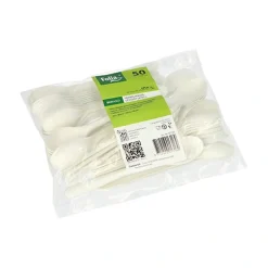 PAPSTAR Conpax (LM) Kaffeelöffel "Folia" C-PLA 14,5 cm weiß