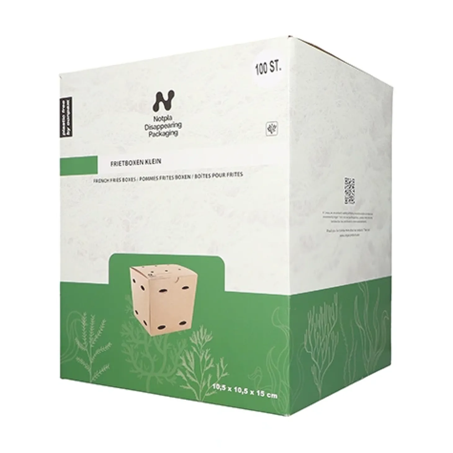 PAPSTAR Conpax (LM) Pommes-Frites-Boxen, Pappe "NOTPLA" 15 cm x 10,5 cm x 10,5 cm braun