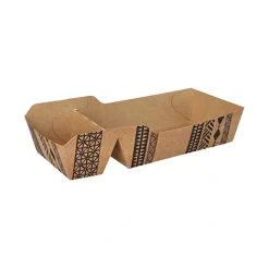 PAPSTAR Conpax (LM) Pommes-Frites-Trays, Pappe 2-geteilt 3,6 cm x 7 cm x 16,2 cm braun "Maori" mittel