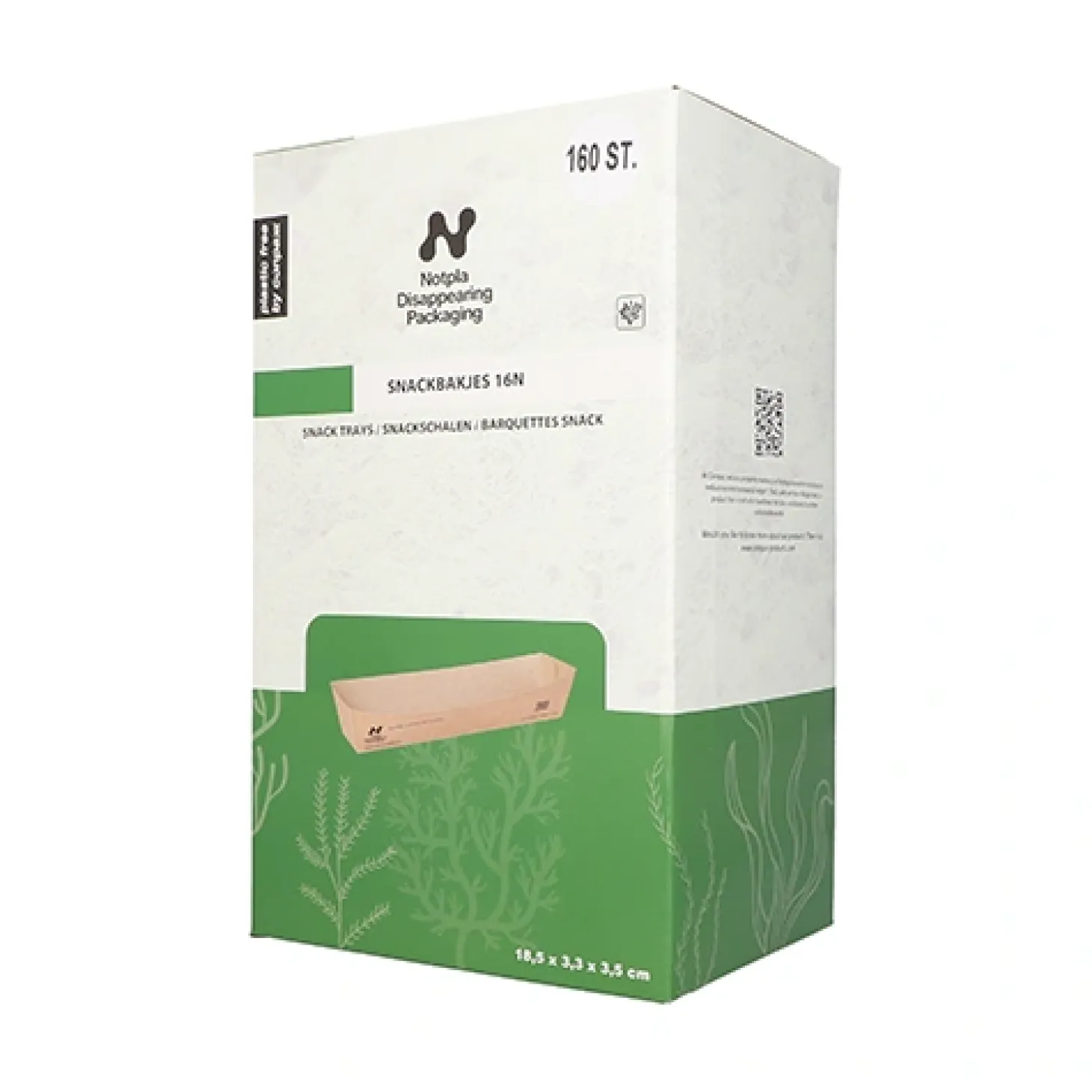 PAPSTAR Conpax (LM) Snacktrays, Pappe "NOTPLA" 3,5 cm x 3,3 cm x 18,5 cm braun