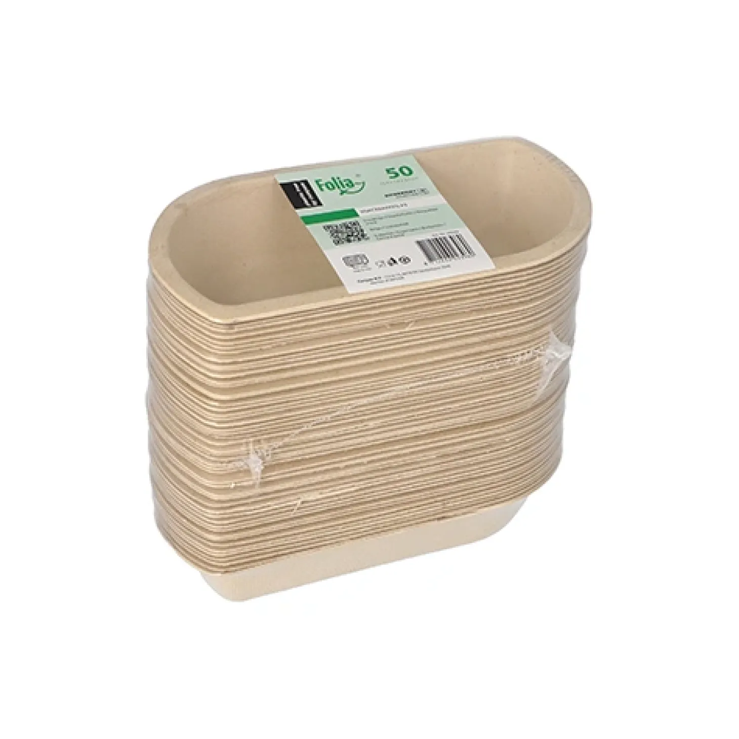 PAPSTAR Conpax (LM) Snacktrays Zuckerrohr 3,1 cm x 7,6 cm x 15,4 cm natur