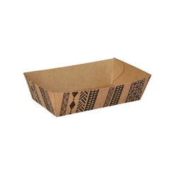 PAPSTAR Conpax (LM) Snacktrays, Pappe 3,5 cm x 7 cm x 12 cm braun "Maori" mittel