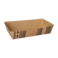PAPSTAR Conpax (LM) Snacktrays, Pappe 4 cm x 8,5 cm x 15,5 cm braun "Maori" extra groß