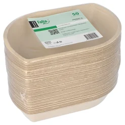 PAPSTAR Conpax (LM) Snacktrays Zuckerrohr 3,6 cm x 14,4 cm x 21 cm natur