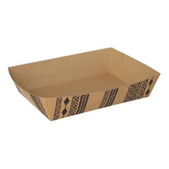 PAPSTAR Conpax (LM) Snacktrays, Pappe 4 cm x 11 cm x 16 cm braun "Maori" extra groß
