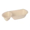 PAPSTAR Conpax (LM) Snacktrays Zuckerrohr 2-geteilt 3,2 cm x 9,7 cm x 17,6 cm natur