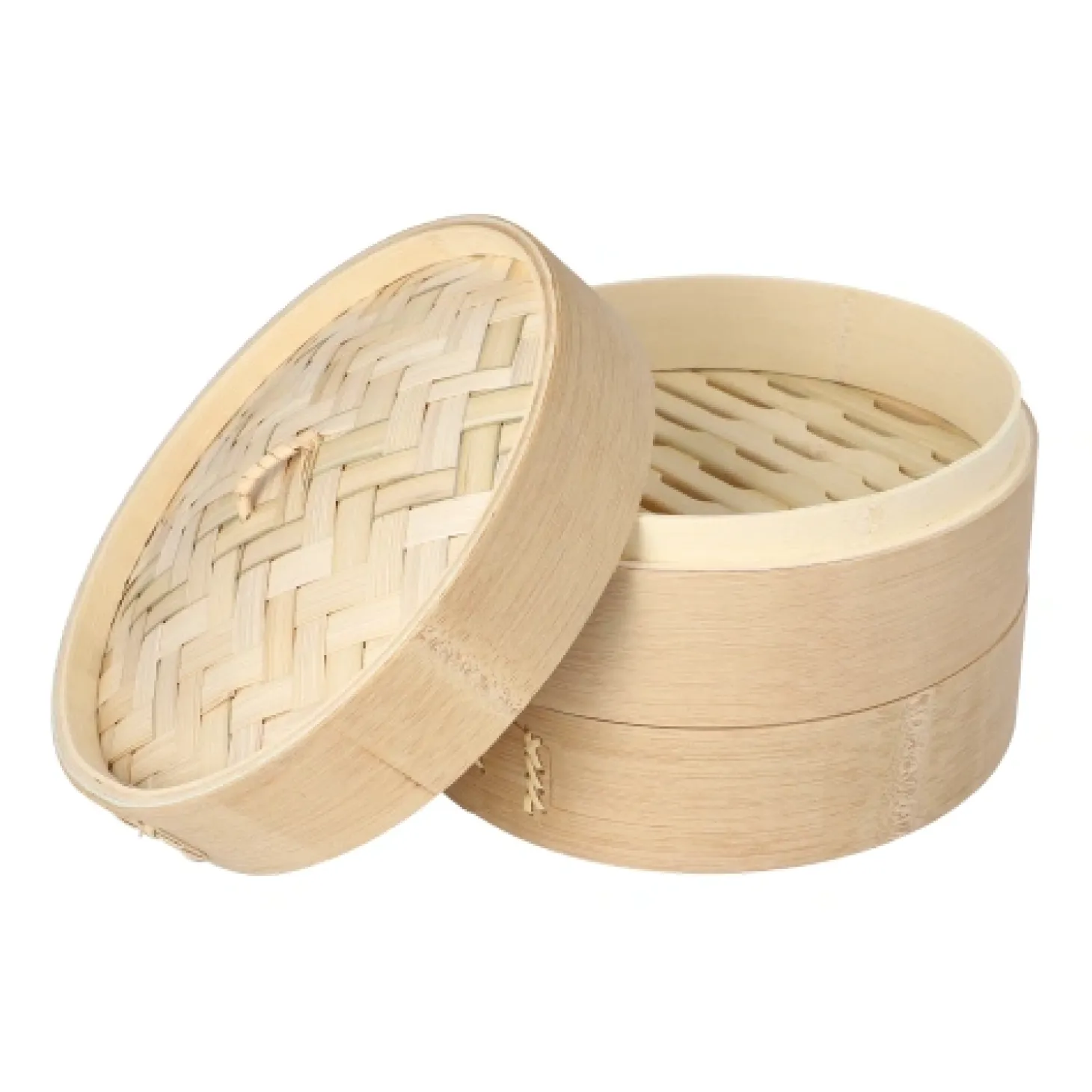 PAPSTAR Dampfgarer Bambus "ASIA" Ø 21 cm, 13,5 cm 3-teilig, 8 x 1 Stück