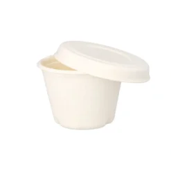 PAPSTAR Deckel für Dressingschalen Zuckerrohr "pure" Ø 7,5 cm weiß