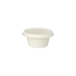 PAPSTAR Deckel für Dressingschalen Zuckerrohr "pure" Ø 6 cm weiß