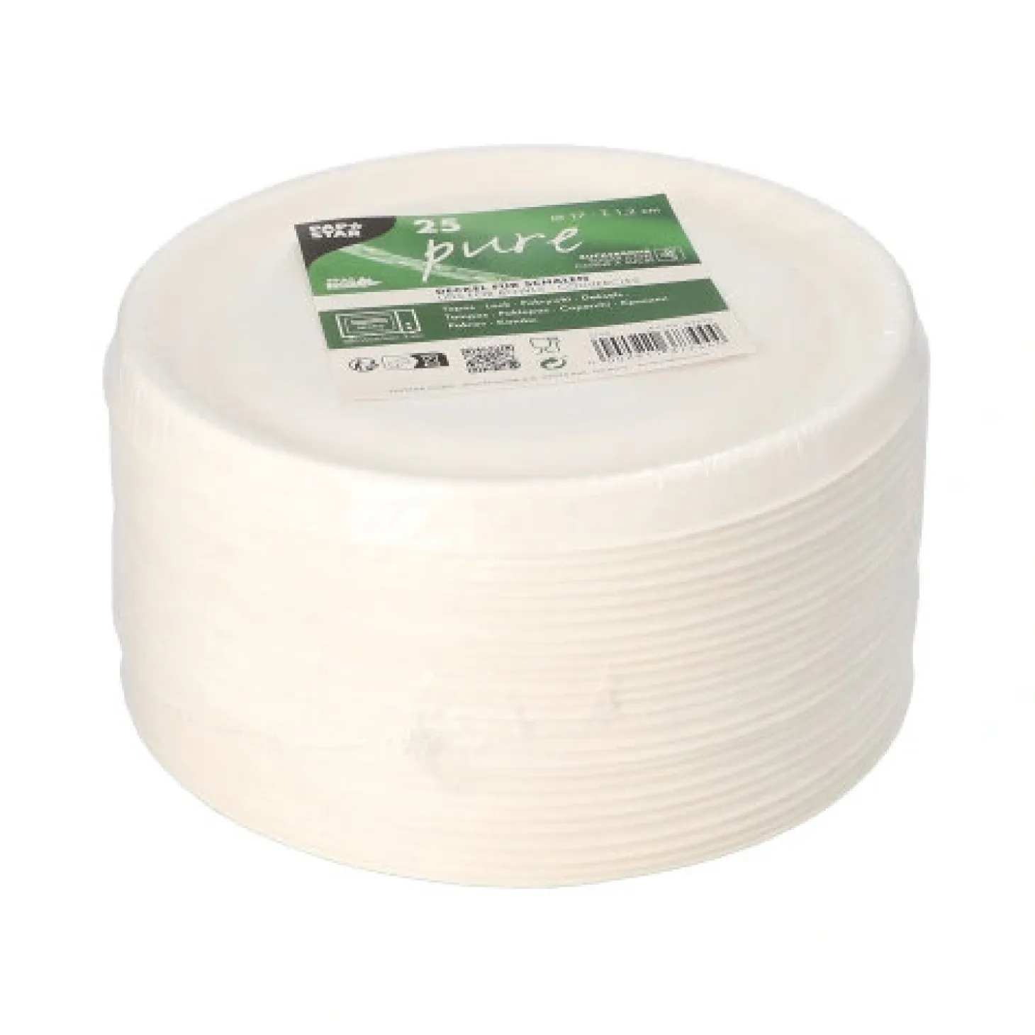 PAPSTAR Deckel für Schalen Zuckerrohr "pure" Ø 17 cm, 1,2 cm weiß