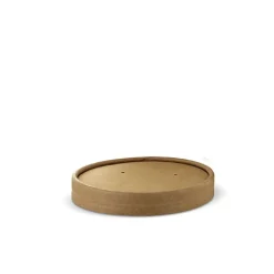 PAPSTAR Deckel für Suppenbecher, Pappe rund Ø 9,8 cm, 1,6 cm braun