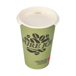 PAPSTAR Deckel für Trinkbecher Zuckerrohr Ø 8 cm weiß "liplid", 20 x 50 Stück