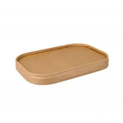 PAPSTAR Deckel für Verpackungsbecher, Pappe rechteckig 2 cm x 17,3 cm x 12,3 cm braun