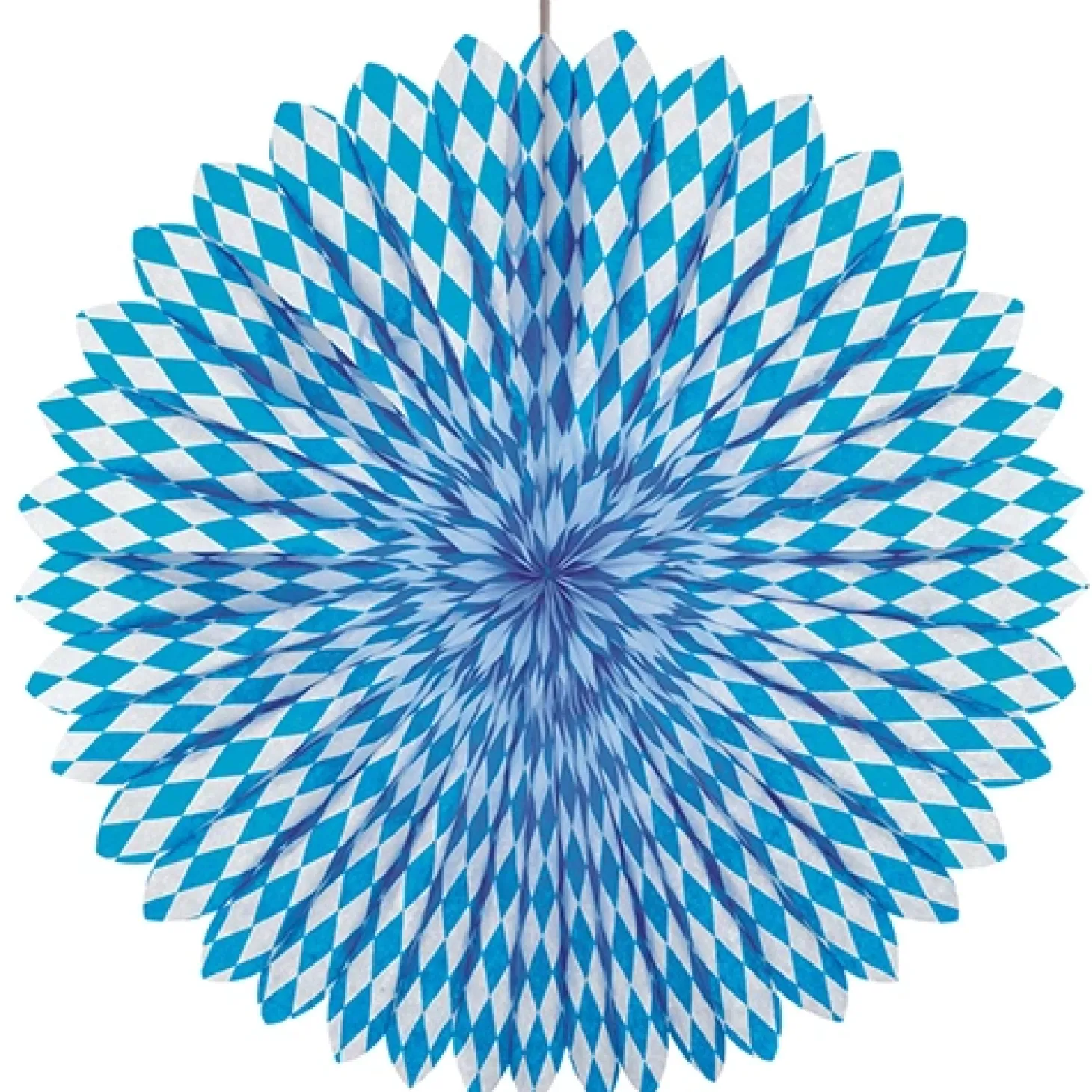 PAPSTAR Dekofächer Ø 75 cm "Bayrisch Blau" schwer entflammbar