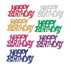 PAPSTAR Deko-Streuschmuck, Folie farbig sortiert "Happy Birthday" 15 gr.