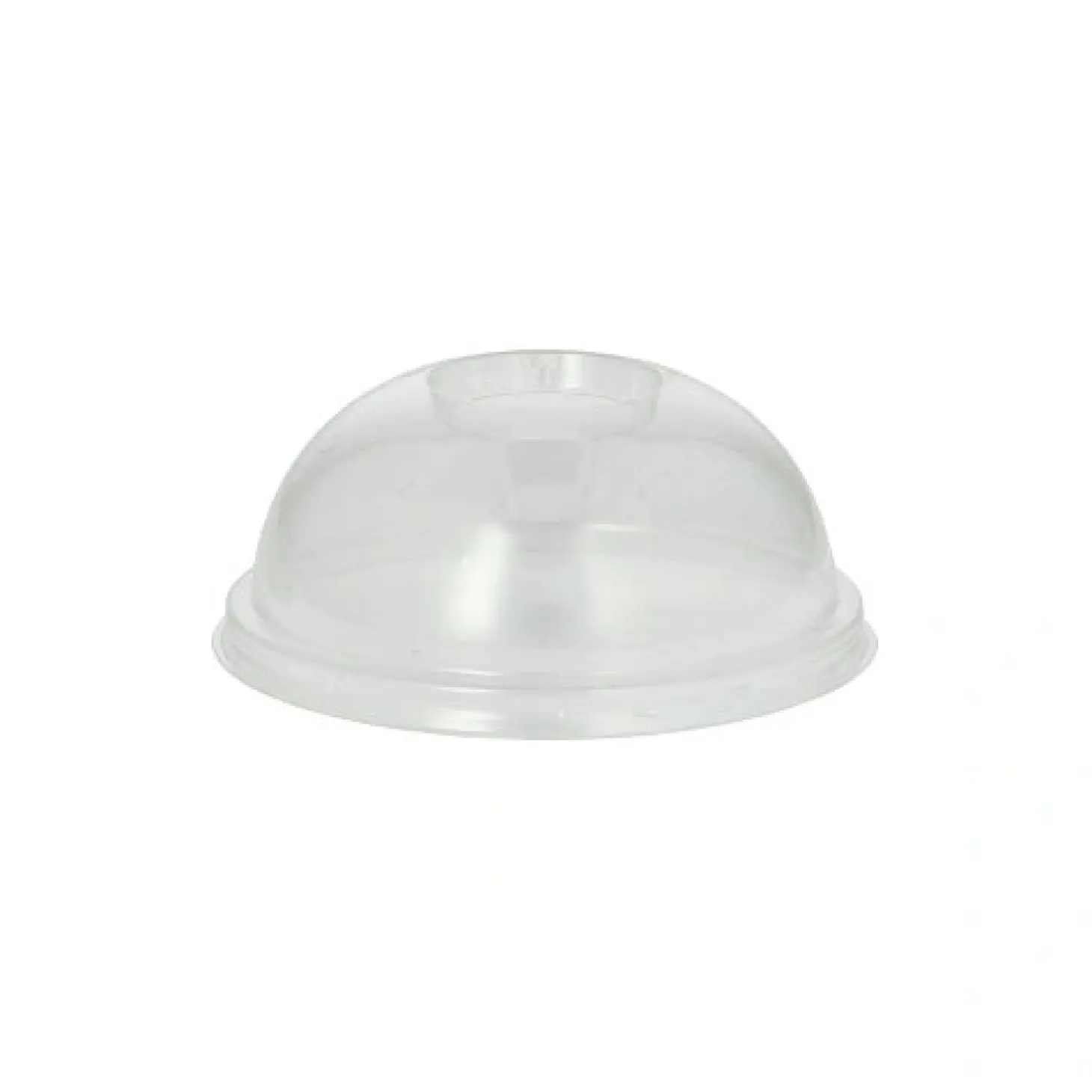 PAPSTAR Dom-Deckel, PLA "pure" rund Ø 9,5 cm, 4,5 cm glasklar mit Lochung