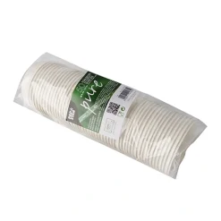 PAPSTAR Dom-Deckel, Zuckerrohr "pure" rund Ø 8 cm, 2,5 cm weiß