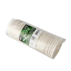 PAPSTAR Dom-Deckel, Zuckerrohr "pure" rund Ø 9 cm, 2,5 cm weiß