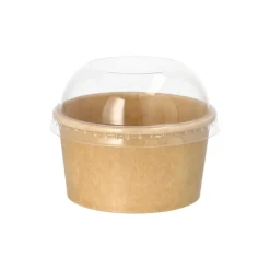PAPSTAR Eisbecher, Pappe rund 200 ml Ø 9,2 cm, 5 cm braun, 10 x 50 Stück