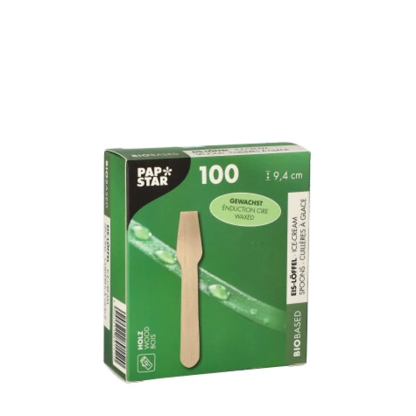 PAPSTAR Eislöffel, Holz "pure" 9,4 cm gewachst