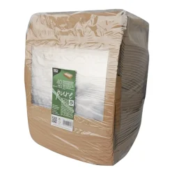 PAPSTAR Feinkostboxen, Pappe mit Sichtfenster aus PLA "pure" eckig 1500 ml 4,5 cm x 21 cm x 16 cm braun "100% Fair"