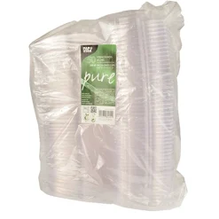 PAPSTAR Feinkost- und Salatschalen mit Klappdeckeln, PLA "pure" 250 ml 3,1 cm x 16,1 cm x 13,2 cm glasklar