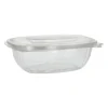 PAPSTAR Feinkost- und Salatschalen mit Klappdeckeln, PLA "pure" 1 l 7,6 cm x 20,5 cm x 16,8 cm glasklar
