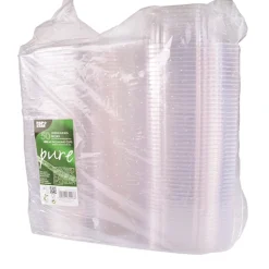 PAPSTAR Feinkost- und Salatschalen mit Klappdeckeln, PLA "pure" 1 l 7,6 cm x 20,5 cm x 16,8 cm glasklar