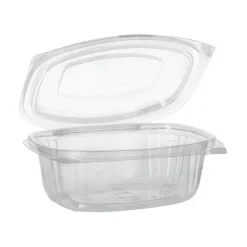 PAPSTAR Feinkost- und Salatschalen mit Klappdeckeln, PLA "pure" 500 ml 6,4 cm x 16,1 cm x 13,2 cm glasklar