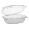 PAPSTAR Feinkost- und Salatschalen mit Klappdeckeln, PLA "pure" 750 ml 6,6 cm x 20,5 cm x 16,8 cm glasklar