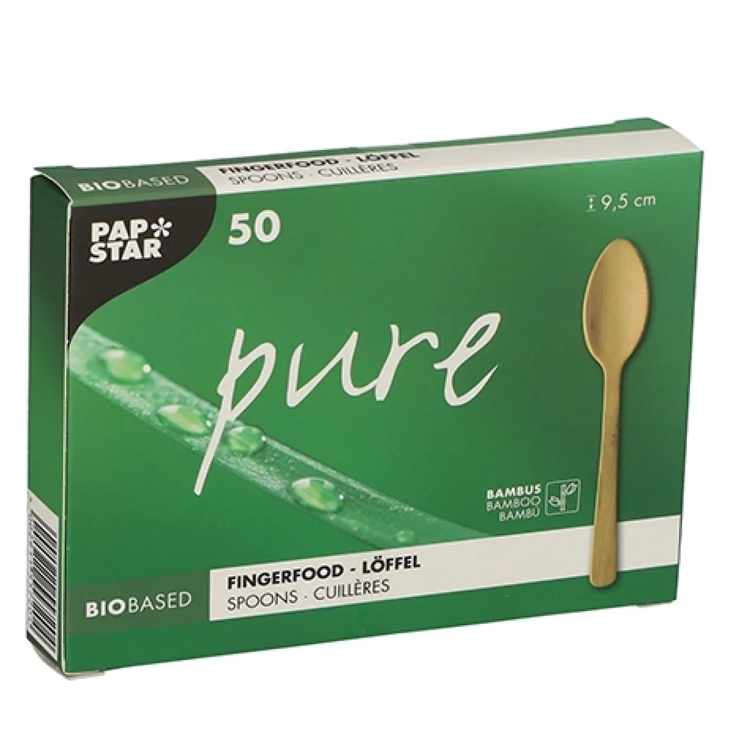 PAPSTAR Fingerfood - Löffel, Bambus "pure" 9,5 cm