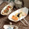 PAPSTAR Fingerfood - Schalen, Holz "pure" 14 cm x 8,2 cm "Schiffchen"