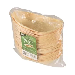 PAPSTAR Fingerfood - Schalen, Holz "pure" 16,5 cm x 8,5 cm "Schiffchen"