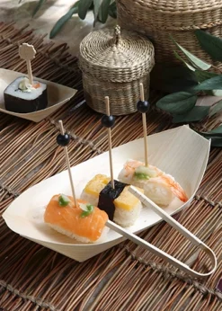 PAPSTAR Fingerfood - Schalen, Holz "pure" 25 cm x 10 cm "Schiffchen"