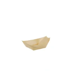PAPSTAR Fingerfood - Schalen, Holz "pure" 8,5 cm x 5,5 cm "Schiffchen", 12 x 12 Stück
