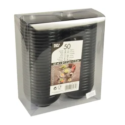 PAPSTAR Fingerfood - Schalen, PS rund 65 ml Ø 7,2 cm, 3 cm schwarz