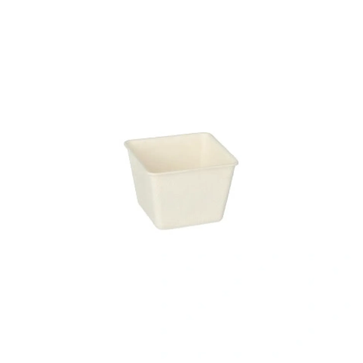 PAPSTAR Fingerfood - Schalen, Zuckerrohr "pure" eckig 50 ml 3,8 cm x 4,6 cm x 4,6 cm weiß