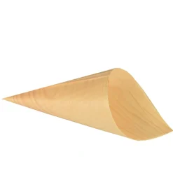 PAPSTAR Fingerfood - Spitztüten, Holz "pure" Ø 11 cm, 21 cm
