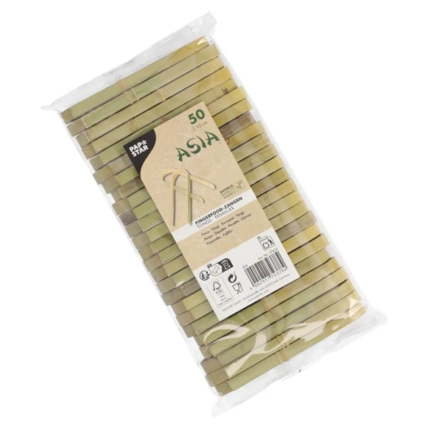 PAPSTAR Fingerfood - Zangen Bambus "ASIA" 10 cm, 10 x 50 Stück
