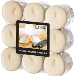 PAPSTAR "Flavour by GALA" Duftlichte Ø 37,5 mm, 16,6 mm elfenbein - Sandalwood-Vanilla
