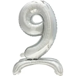 PAPSTAR Folienluftballon 73 cm silber "9" stehend
