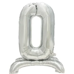 PAPSTAR Folienluftballon 73 cm silber "0" stehend