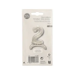 PAPSTAR Folienluftballon 73 cm silber "2" stehend