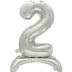 PAPSTAR Folienluftballon 73 cm silber "2" stehend