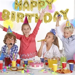 PAPSTAR Folienluftballon-Set gold "Happy Birthday"