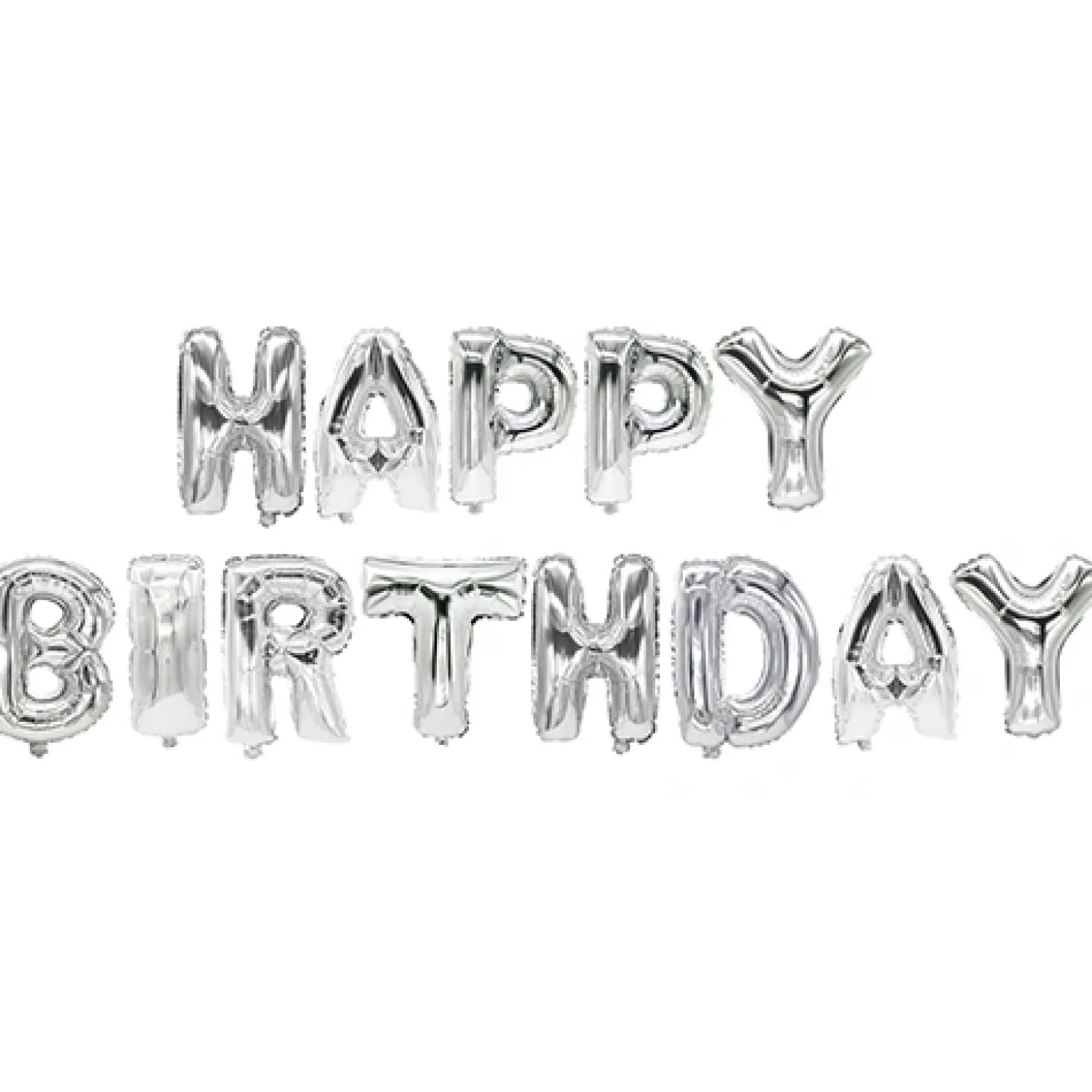 PAPSTAR Folienluftballon-Set silber "Happy Birthday"