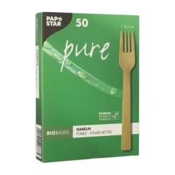 PAPSTAR Gabeln, aus Bambus "pure" 16,5 cm