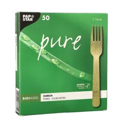 PAPSTAR Gabeln, Bambus "pure" 14 cm